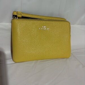 Coach Yellow Wristlet Clutch